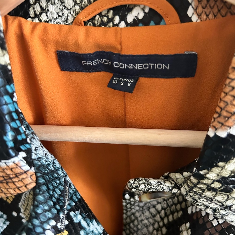 French Connection Snakeskin Print Trench Coat Lon… - image 2